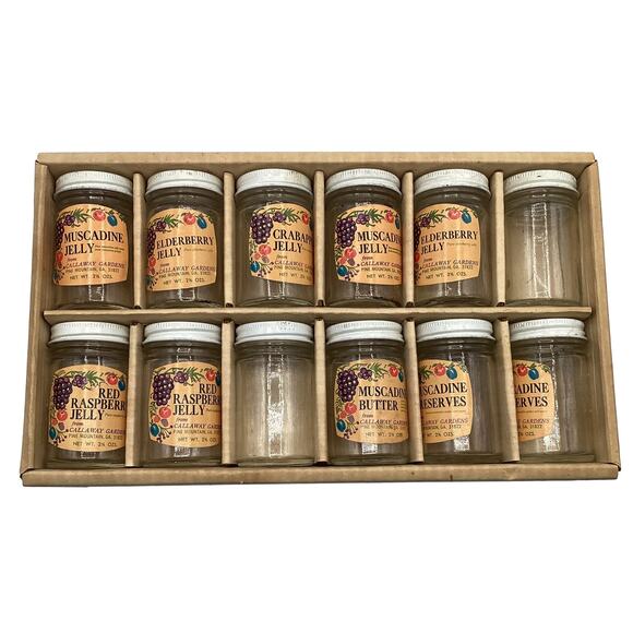 Rare Vintage Callaway Gardens Goodies from the Gardens 12-Jar Sampler Box - Picture 3 of 12